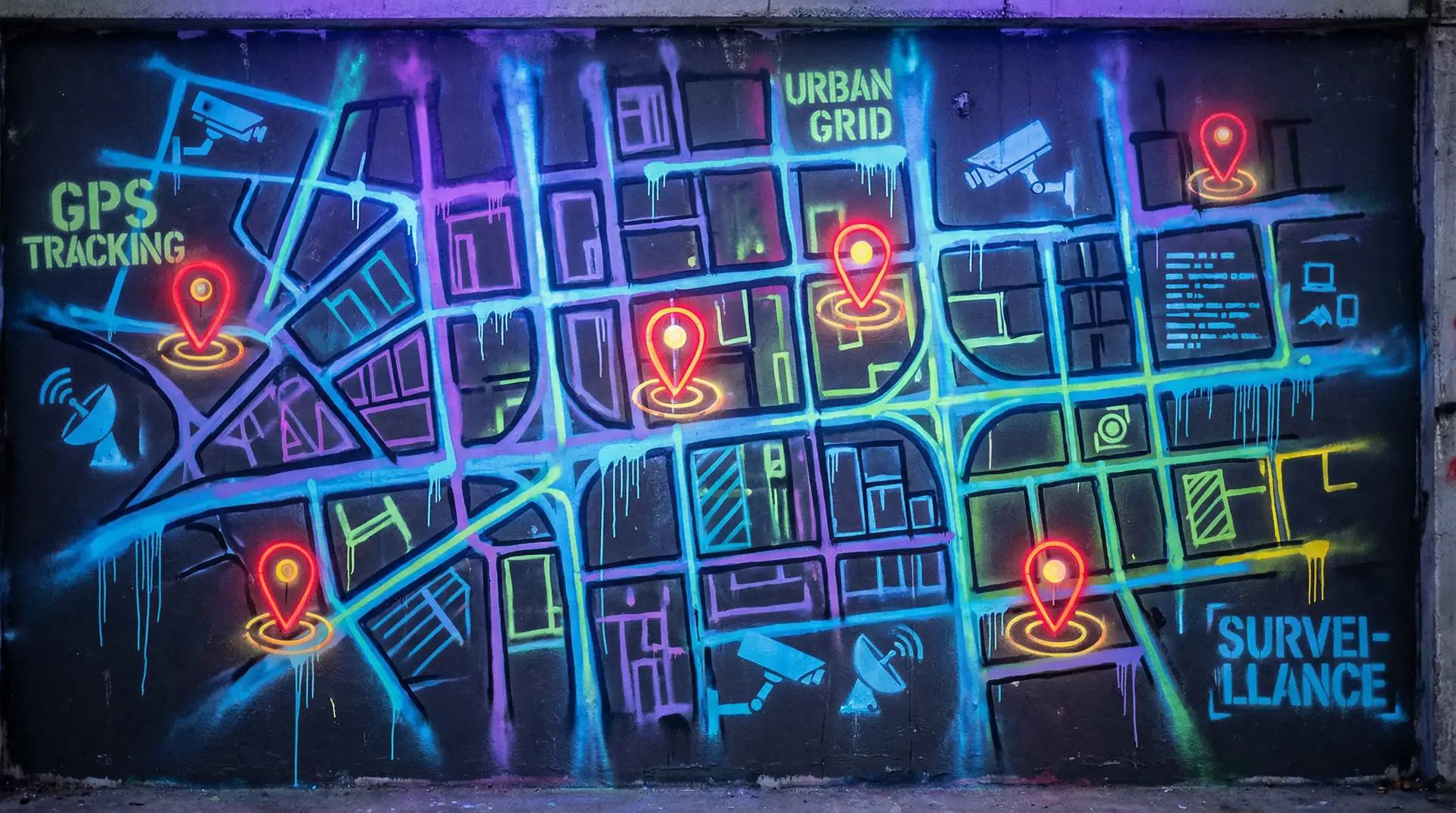 诸神的黄昏第一季 狗仔追踪地图 - 城市涂鸦风格